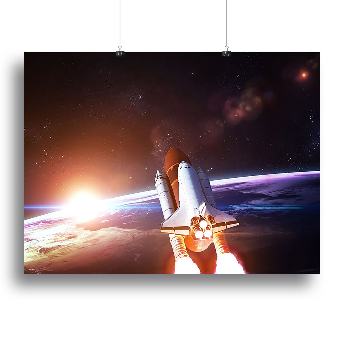 Space Shuttle over the Earth Canvas Print or Poster - Canvas Art Rocks - 2