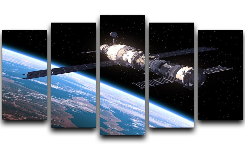 Space Station In Space 5 Split Panel Canvas  - Canvas Art Rocks - 1