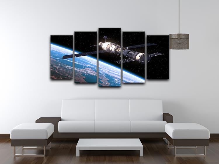 Space Station In Space 5 Split Panel Canvas - Canvas Art Rocks - 3