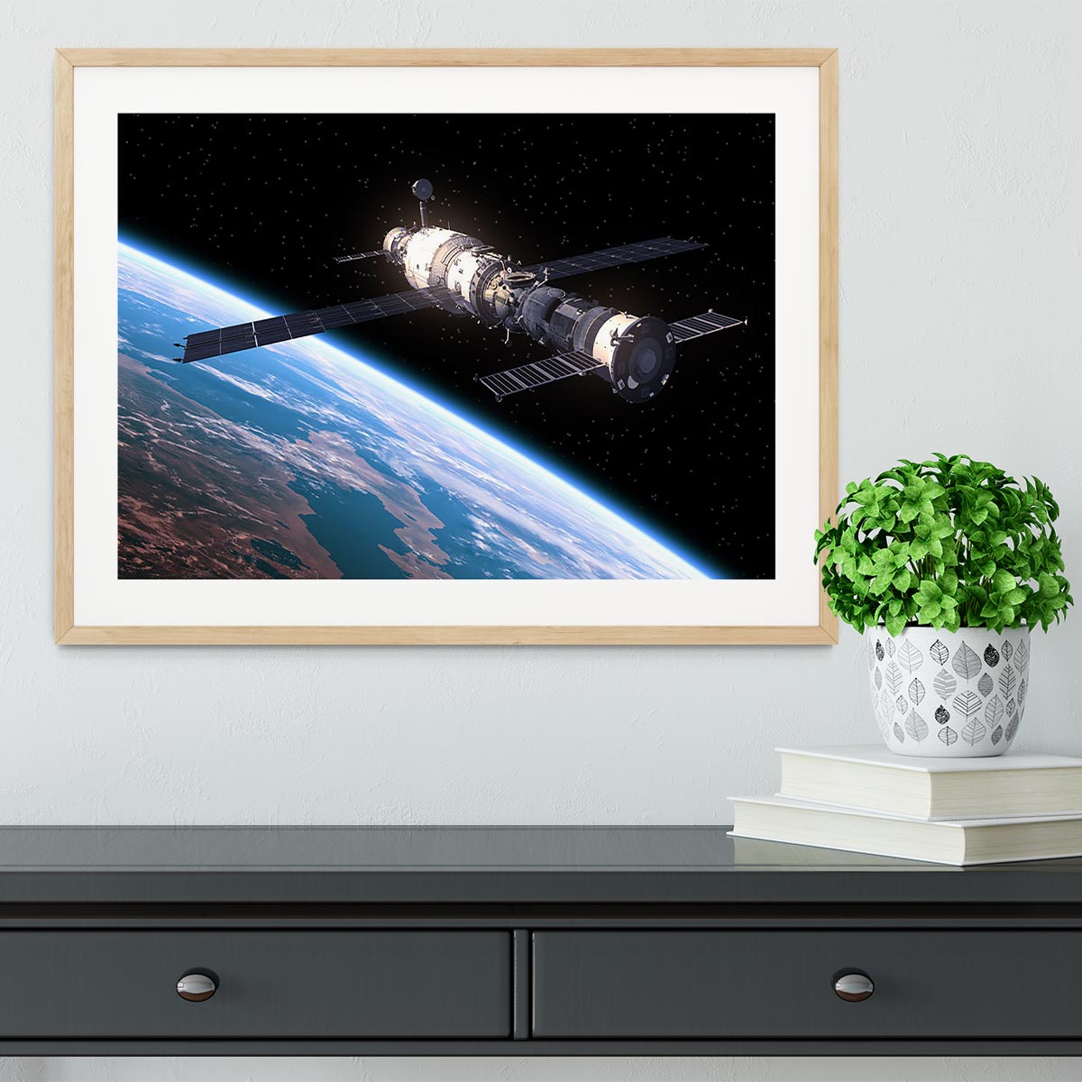Space Station In Space Framed Print - Canvas Art Rocks - 3