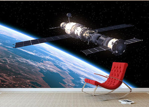Space Station In Space Wall Mural Wallpaper - Canvas Art Rocks - 2