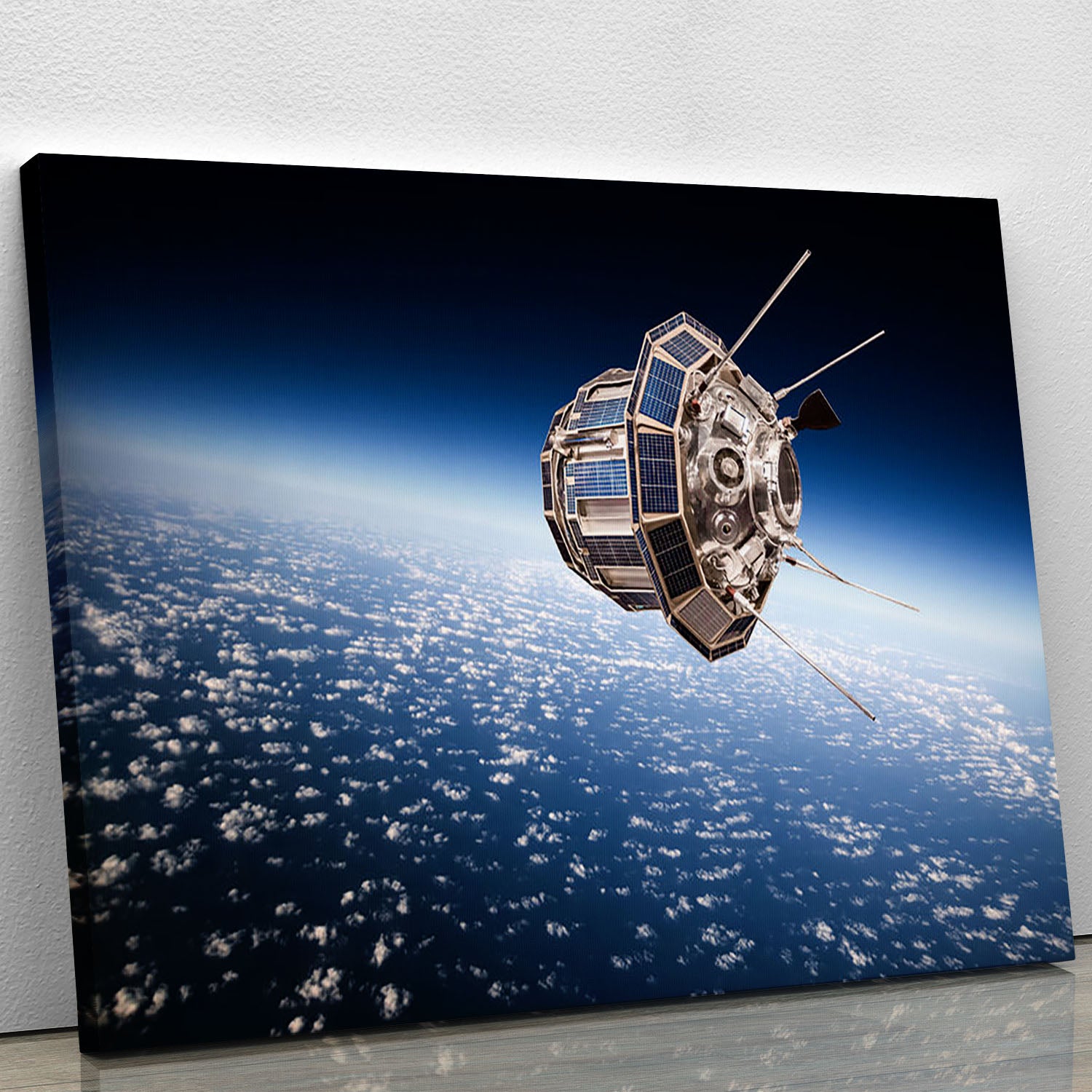 Space satellite orbiting the earth Canvas Print or Poster - Canvas Art Rocks - 1