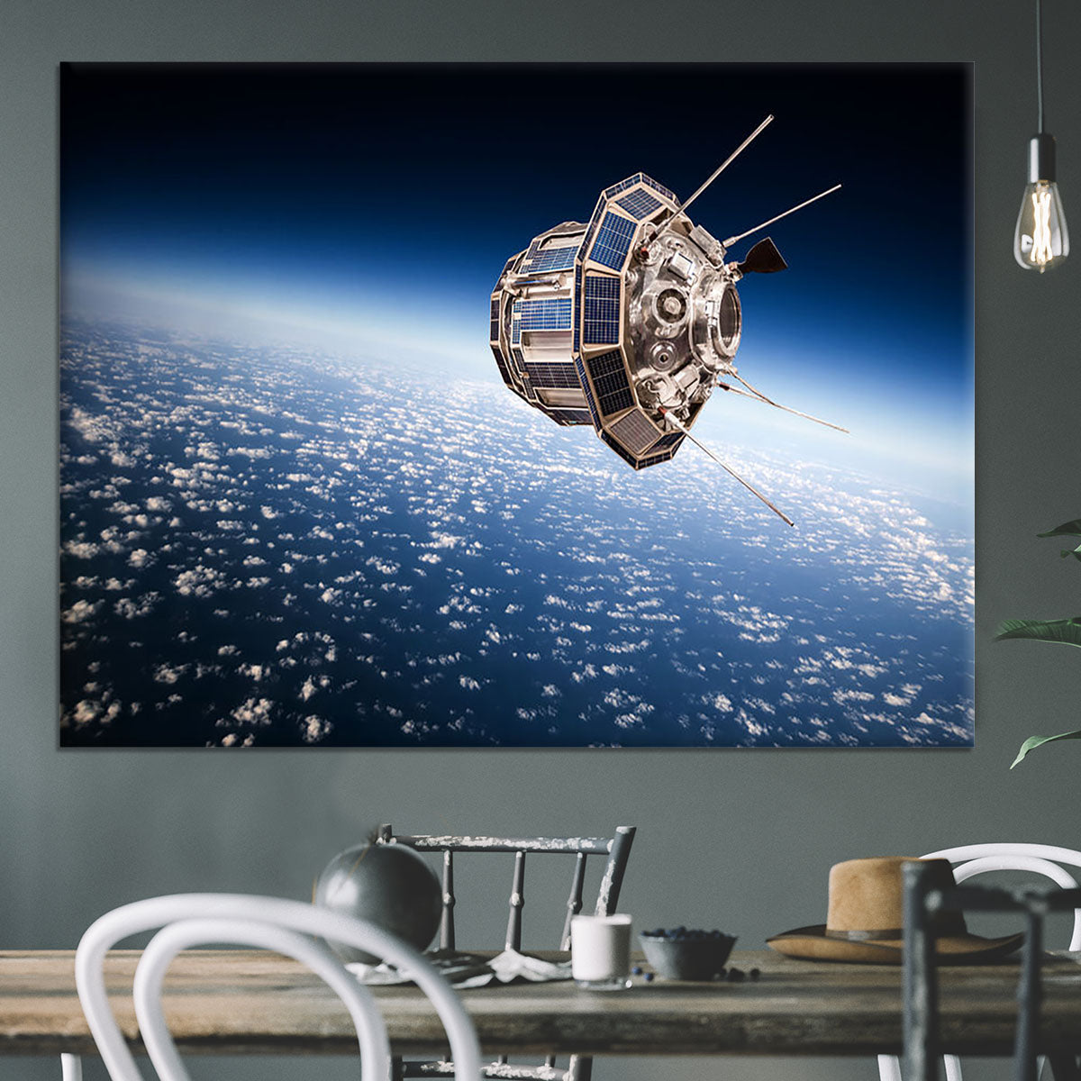 Space satellite orbiting the earth Canvas Print or Poster - Canvas Art Rocks - 3