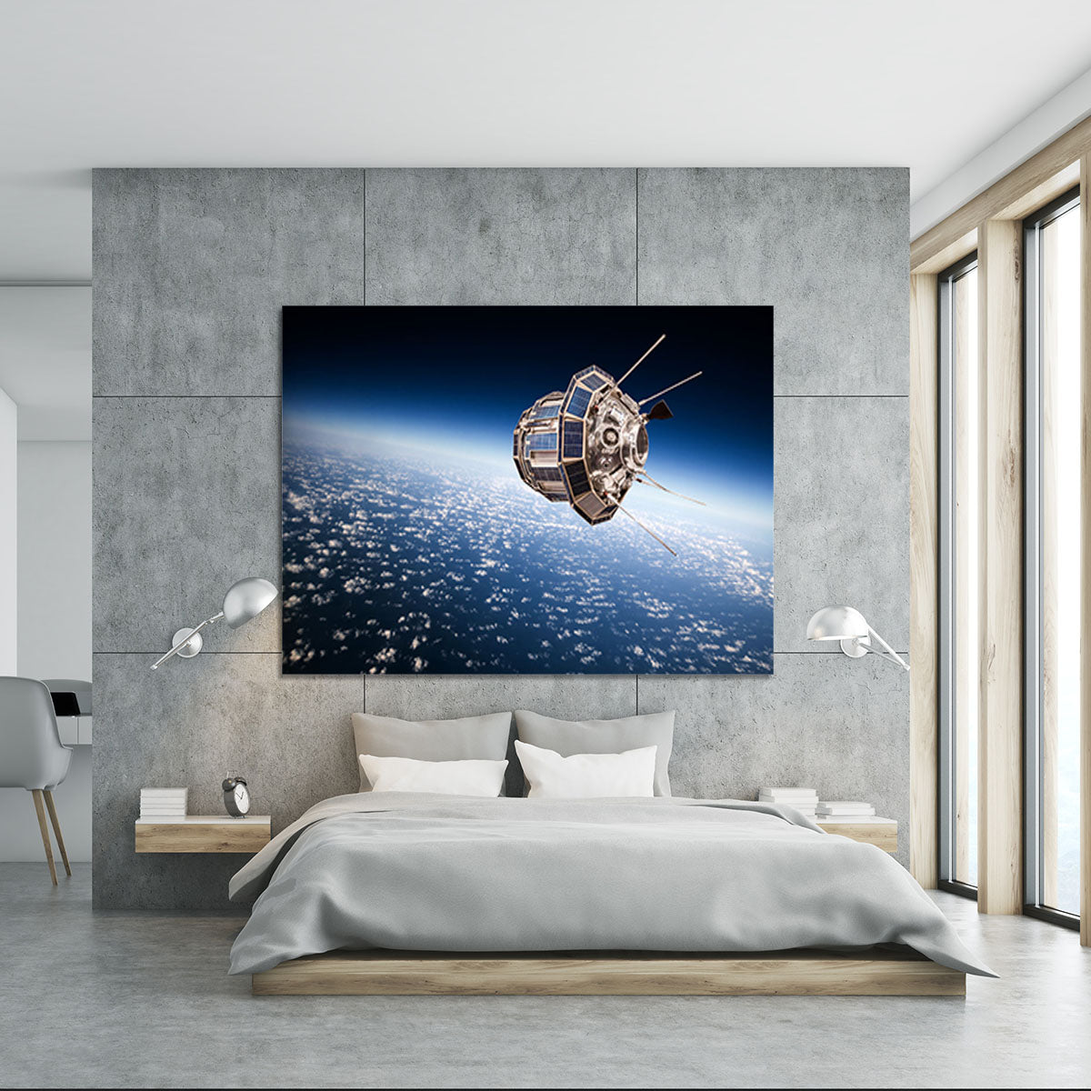 Space satellite orbiting the earth Canvas Print or Poster - Canvas Art Rocks - 5