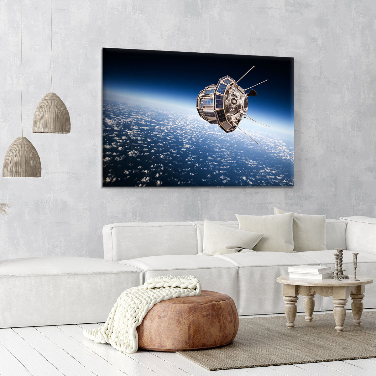 Space satellite orbiting the earth Canvas Print or Poster - Canvas Art Rocks - 6