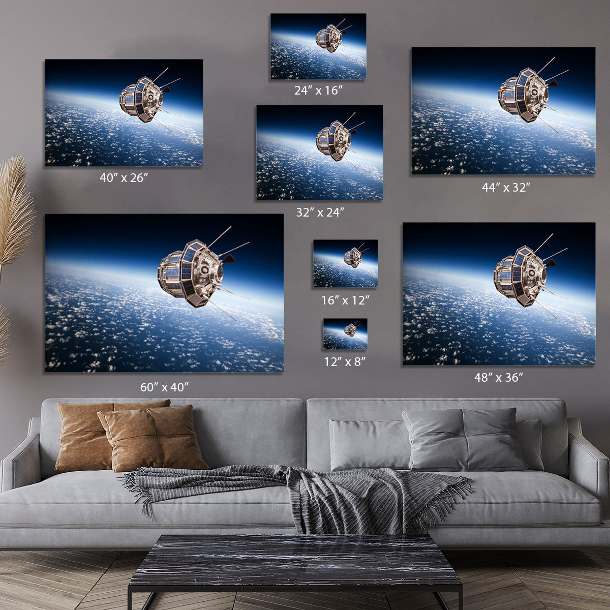 Space satellite orbiting the earth Canvas Print or Poster - Canvas Art Rocks - 7