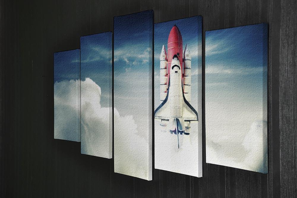 Space shuttle taking off on a mission 5 Split Panel Canvas - Canvas Art Rocks - 2
