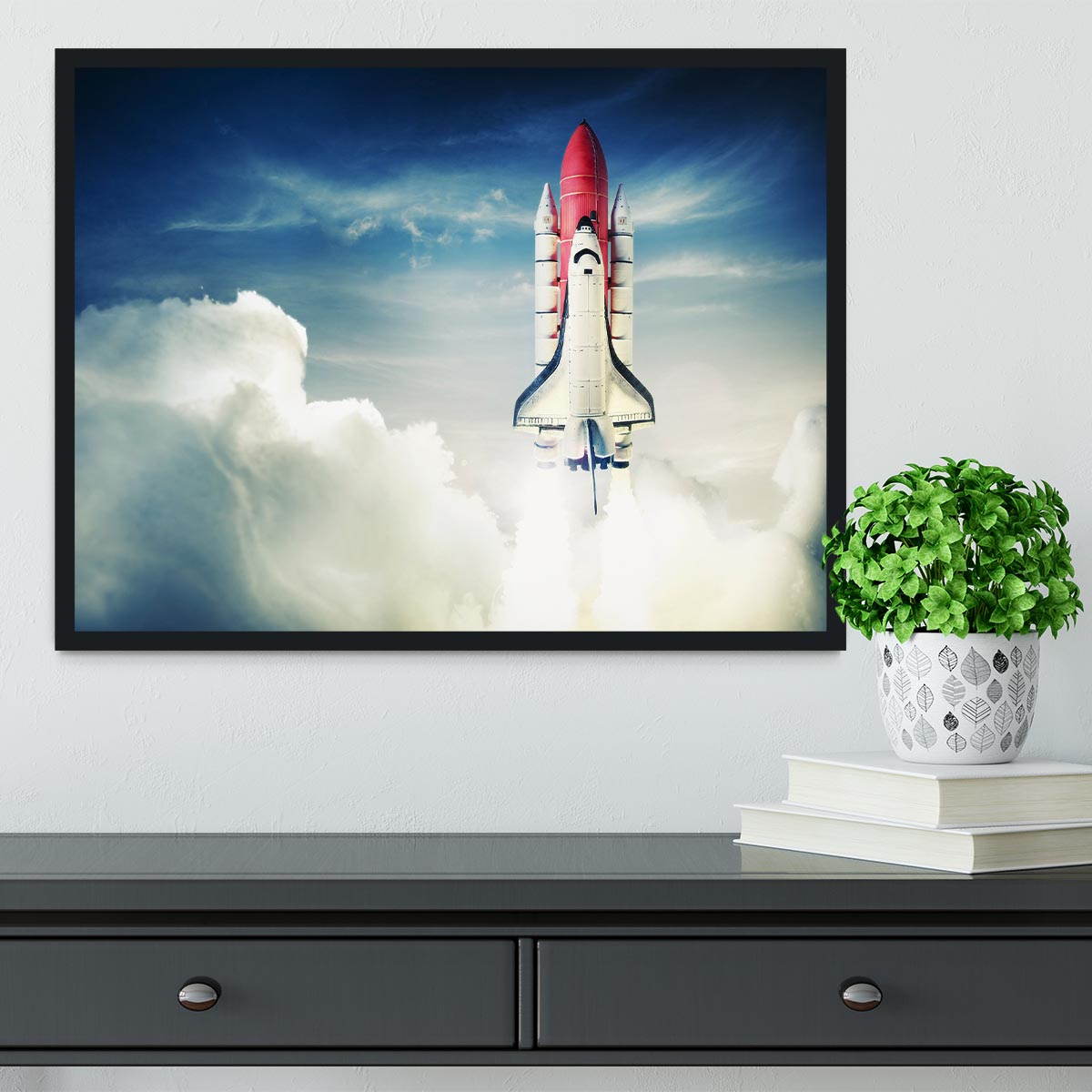 Space shuttle taking off on a mission Framed Print - Canvas Art Rocks - 2