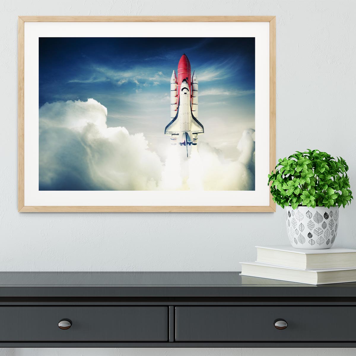 Space shuttle taking off on a mission Framed Print - Canvas Art Rocks - 3