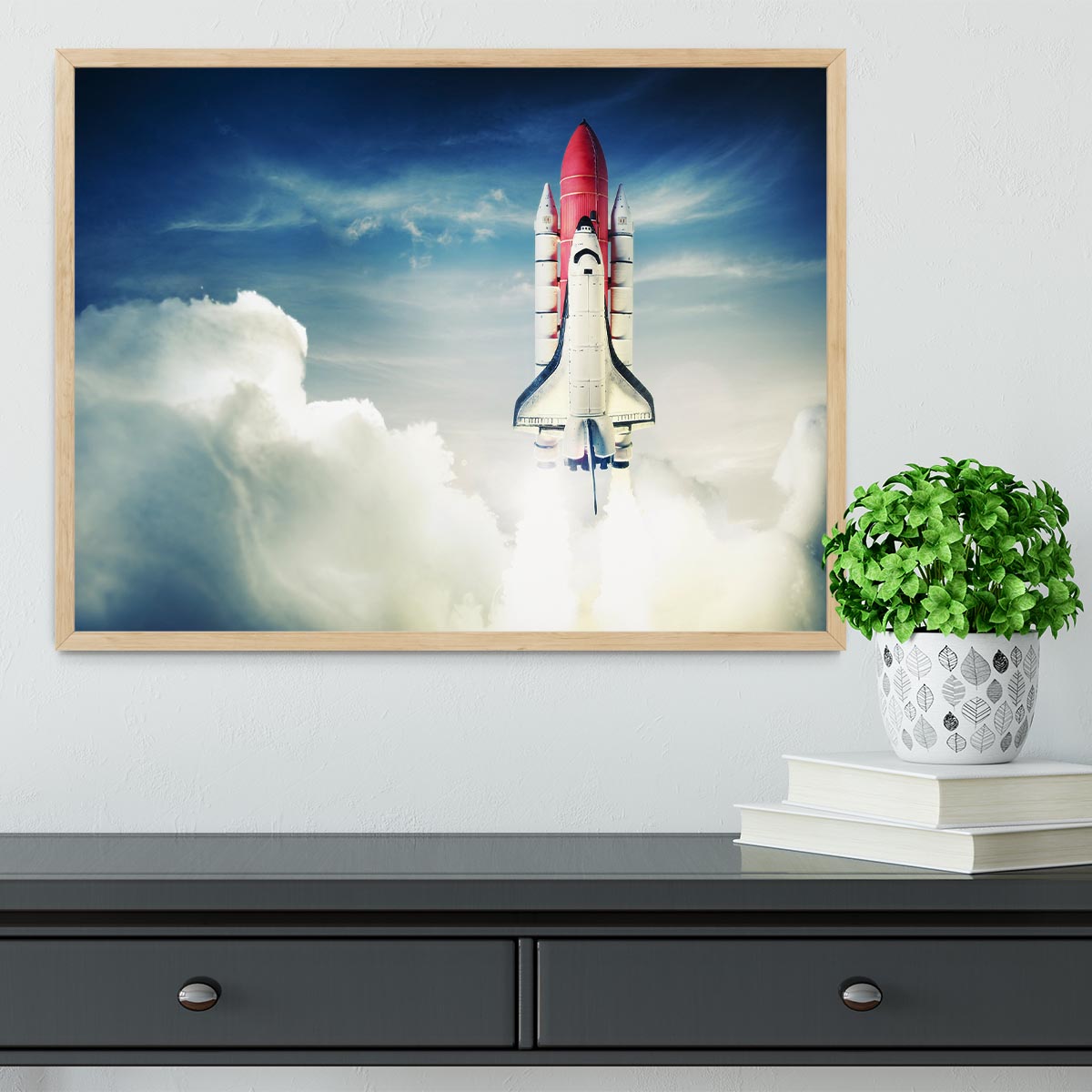 Space shuttle taking off on a mission Framed Print - Canvas Art Rocks - 4