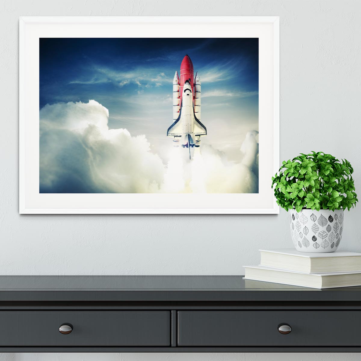 Space shuttle taking off on a mission Framed Print - Canvas Art Rocks - 5