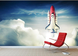 Space shuttle taking off on a mission Wall Mural Wallpaper - Canvas Art Rocks - 2