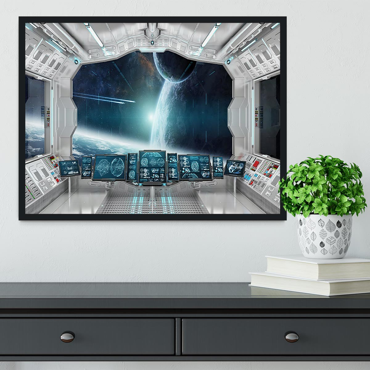 Spaceship Control Center Framed Print - Canvas Art Rocks - 2