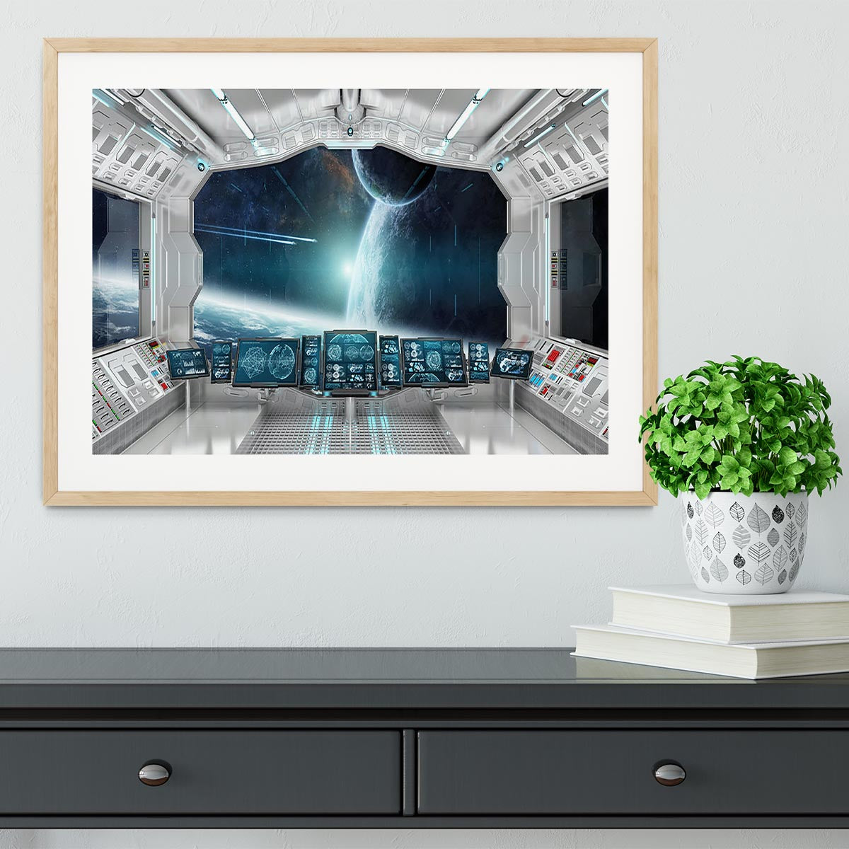 Spaceship Control Center Framed Print - Canvas Art Rocks - 3