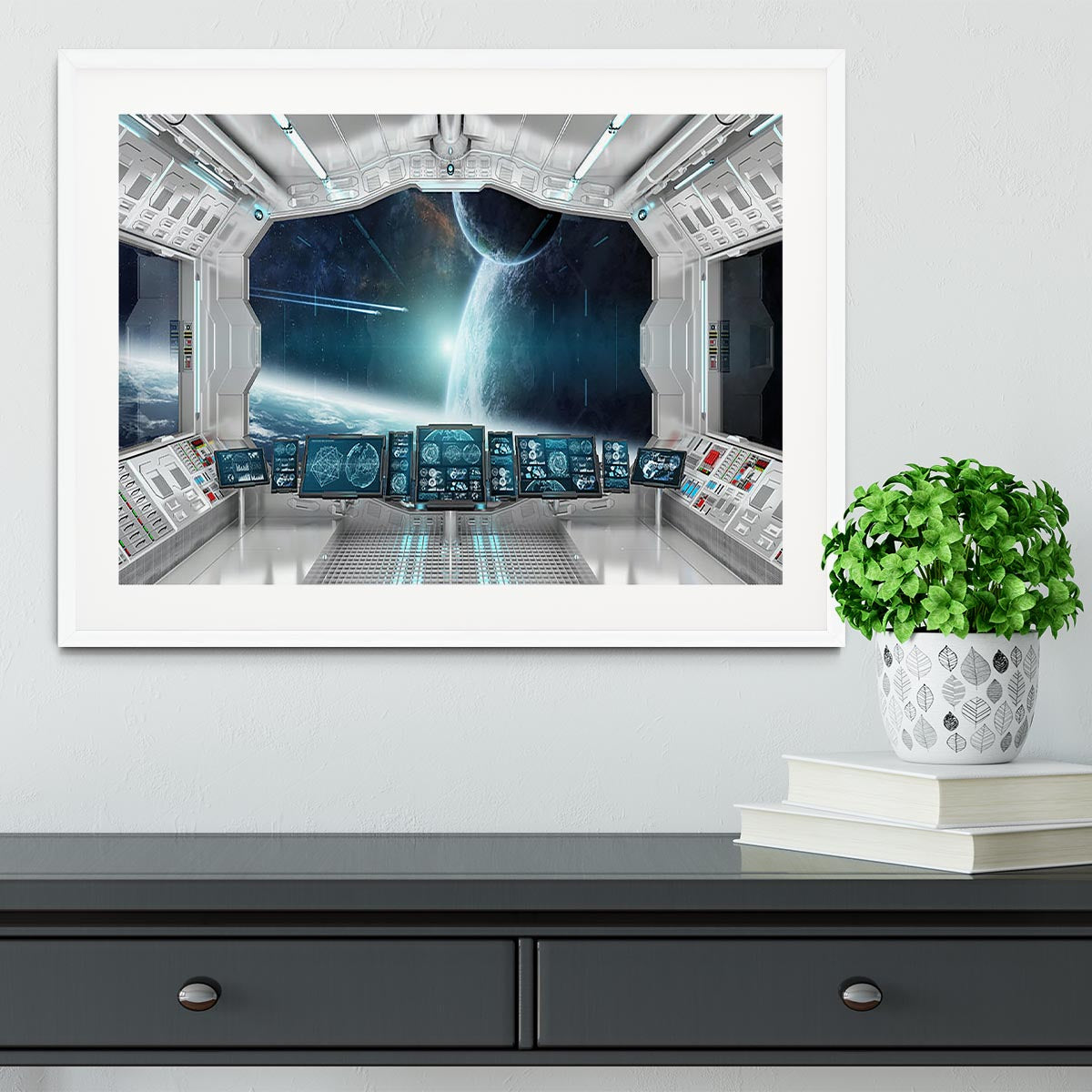 Spaceship Control Center Framed Print - Canvas Art Rocks - 5