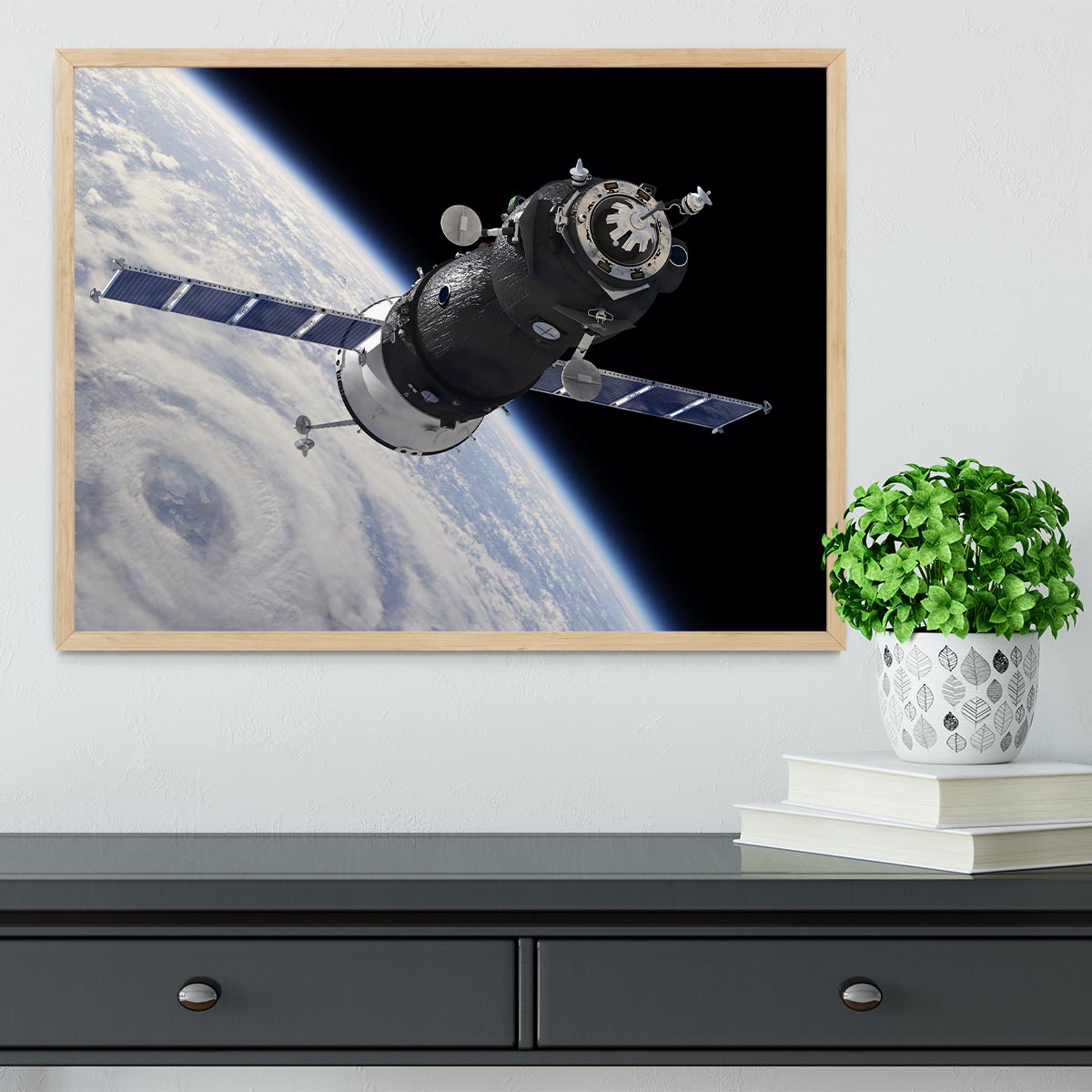 Spaceship Soyuz TMA at the Earth orbit Framed Print - Canvas Art Rocks - 4