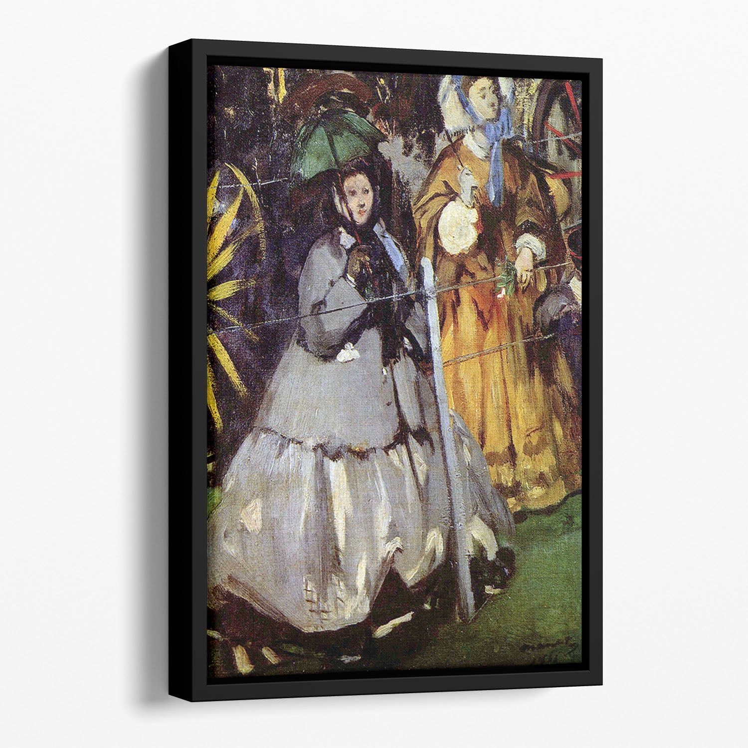 Spectators at the races by Manet Floating Framed Canvas