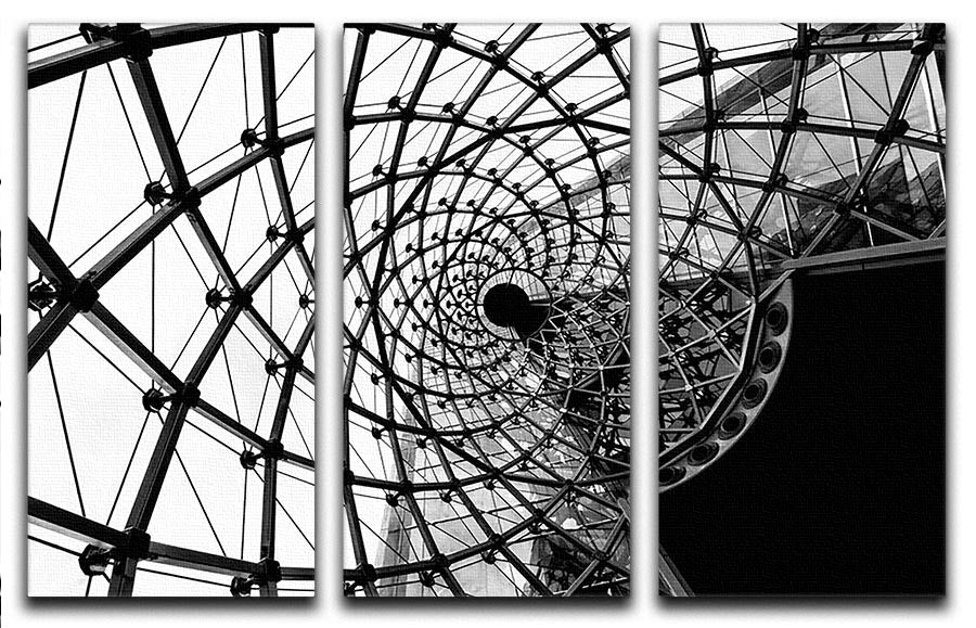 Spiral Architecture Structure 3 Split Panel Canvas Print - Canvas Art Rocks - 1