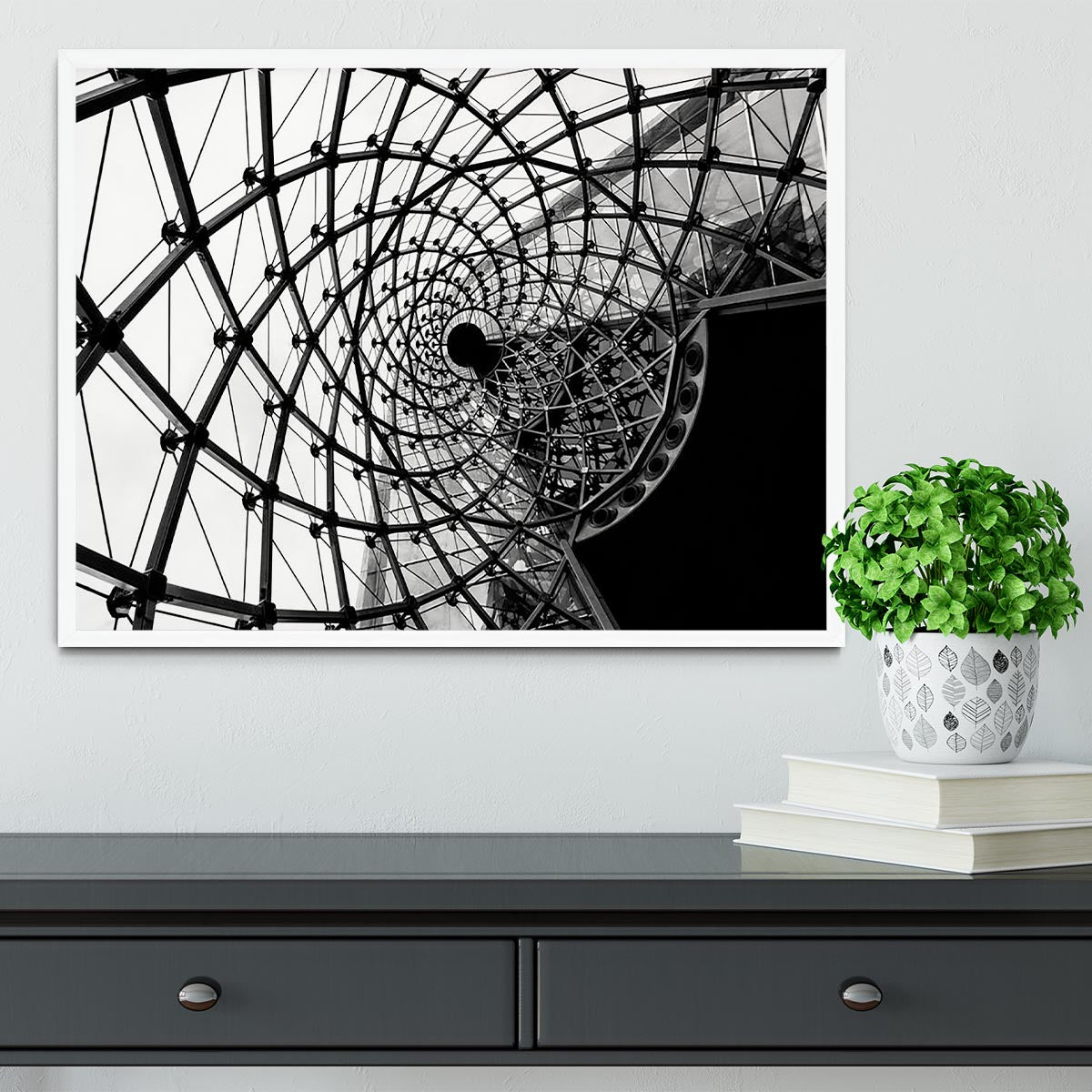 Spiral Architecture Structure Framed Print - Canvas Art Rocks -6