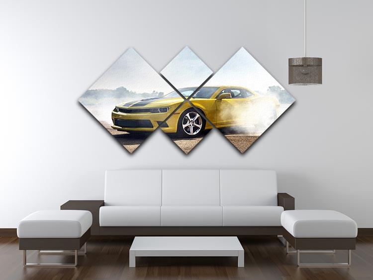 Sport Car Drifting 4 Square Multi Panel Canvas  - Canvas Art Rocks - 3
