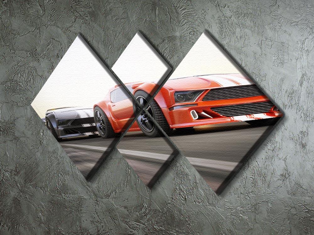 Sport Cars Racing 4 Square Multi Panel Canvas  - Canvas Art Rocks - 2