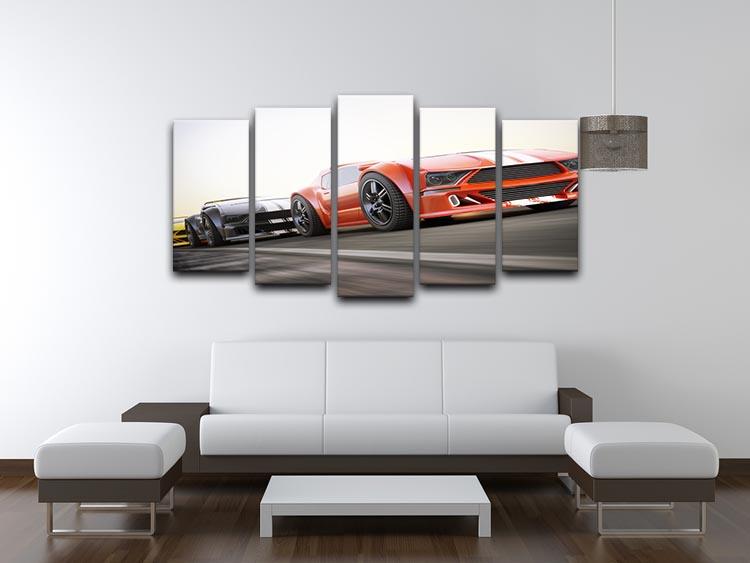 Sport Cars Racing 5 Split Panel Canvas  - Canvas Art Rocks - 3