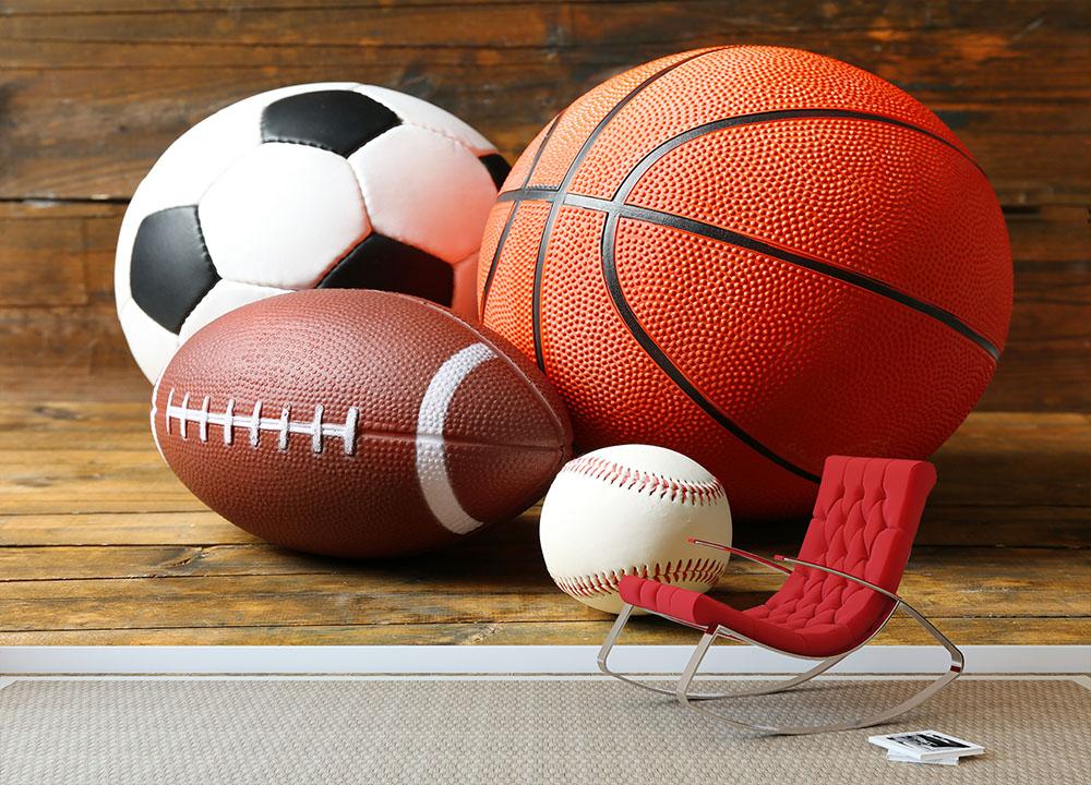 Sports balls Wall Mural Wallpaper - Canvas Art Rocks - 2