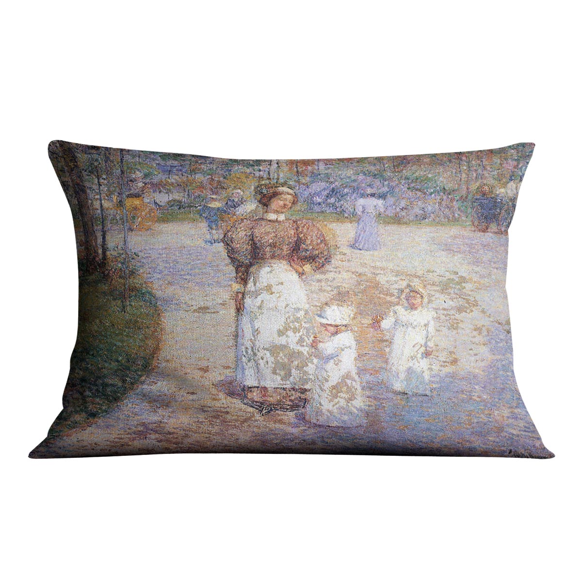 Spring in Central Park by Hassam Cushion - Canvas Art Rocks - 4