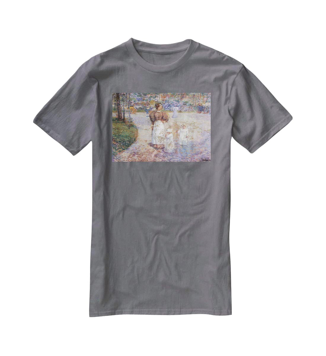 Spring in Central Park by Hassam T-Shirt - Canvas Art Rocks - 3
