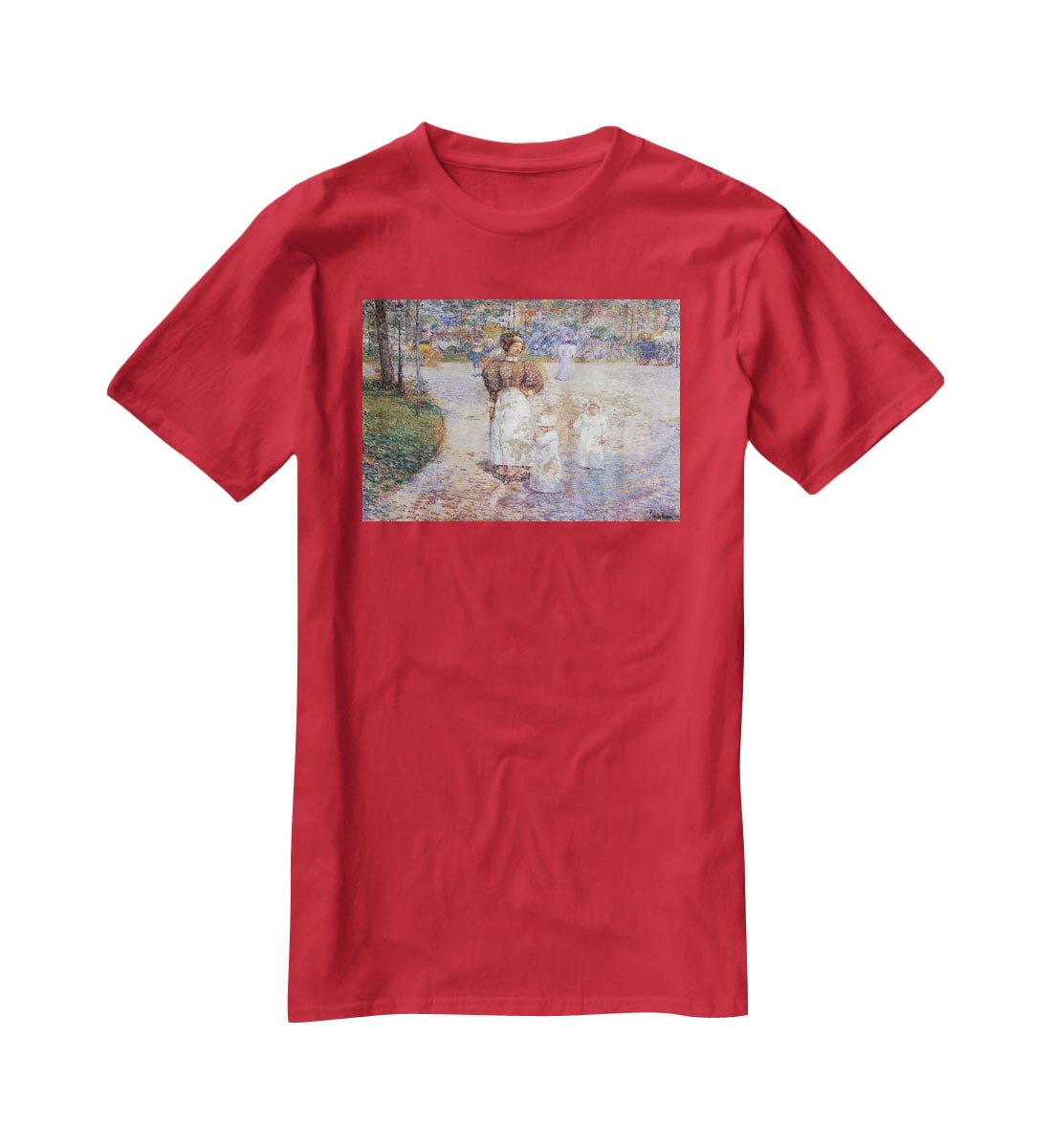 Spring in Central Park by Hassam T-Shirt - Canvas Art Rocks - 4