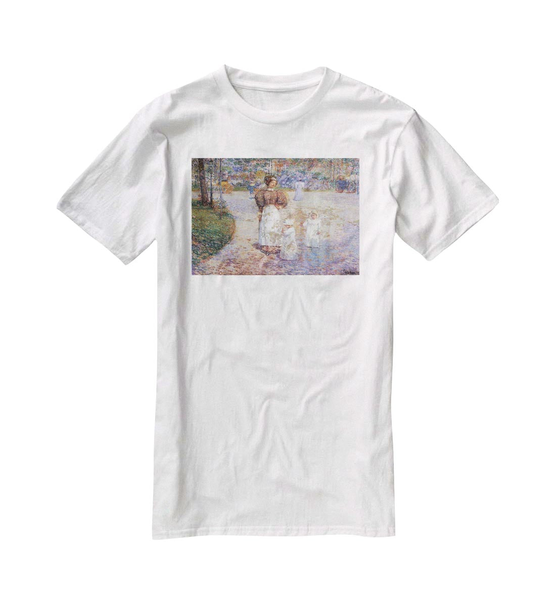 Spring in Central Park by Hassam T-Shirt - Canvas Art Rocks - 5
