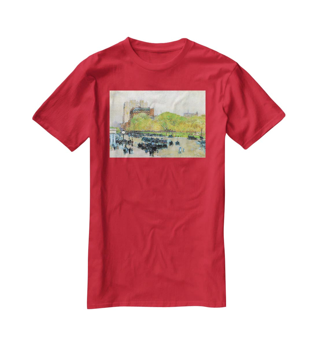 Spring morning in the heart of the city by Hassam T-Shirt - Canvas Art Rocks - 4