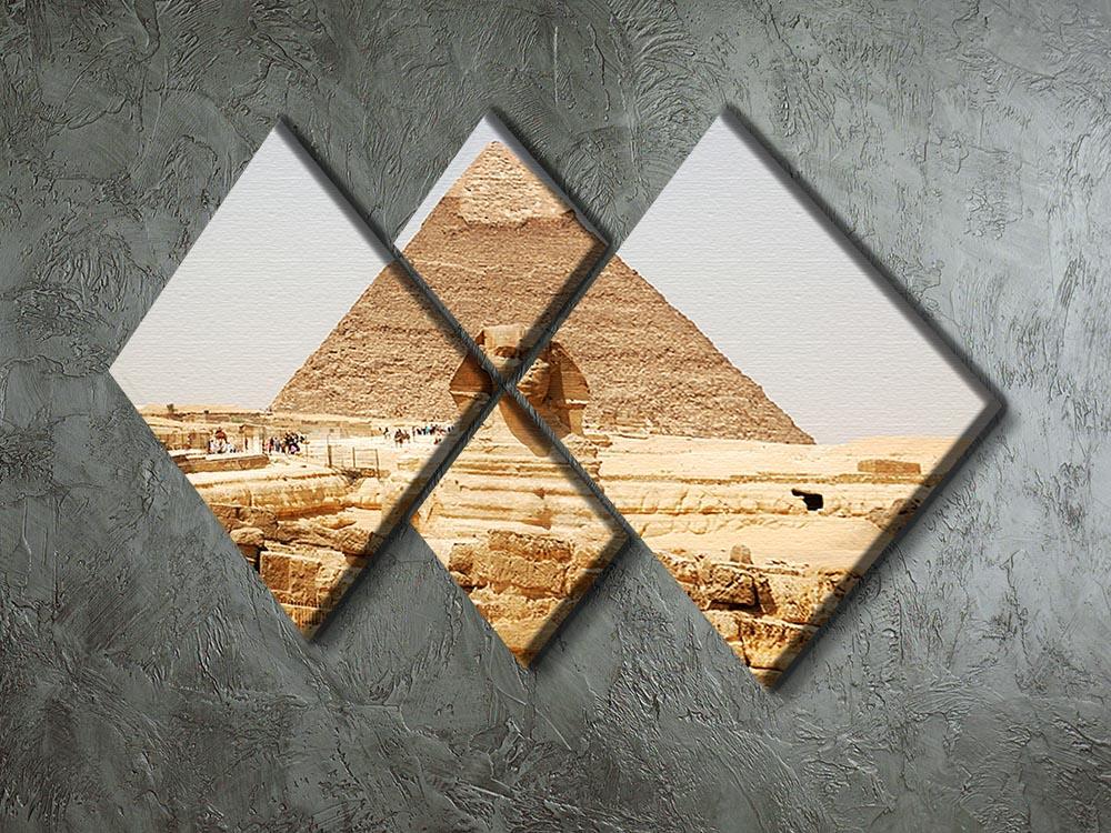 Spynx face on the Giza pyramid 4 Square Multi Panel Canvas  - Canvas Art Rocks - 2