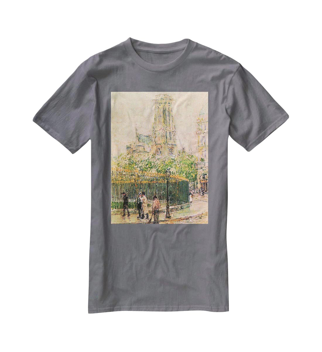 St. Germain l`Auxerrois by Hassam T-Shirt - Canvas Art Rocks - 3