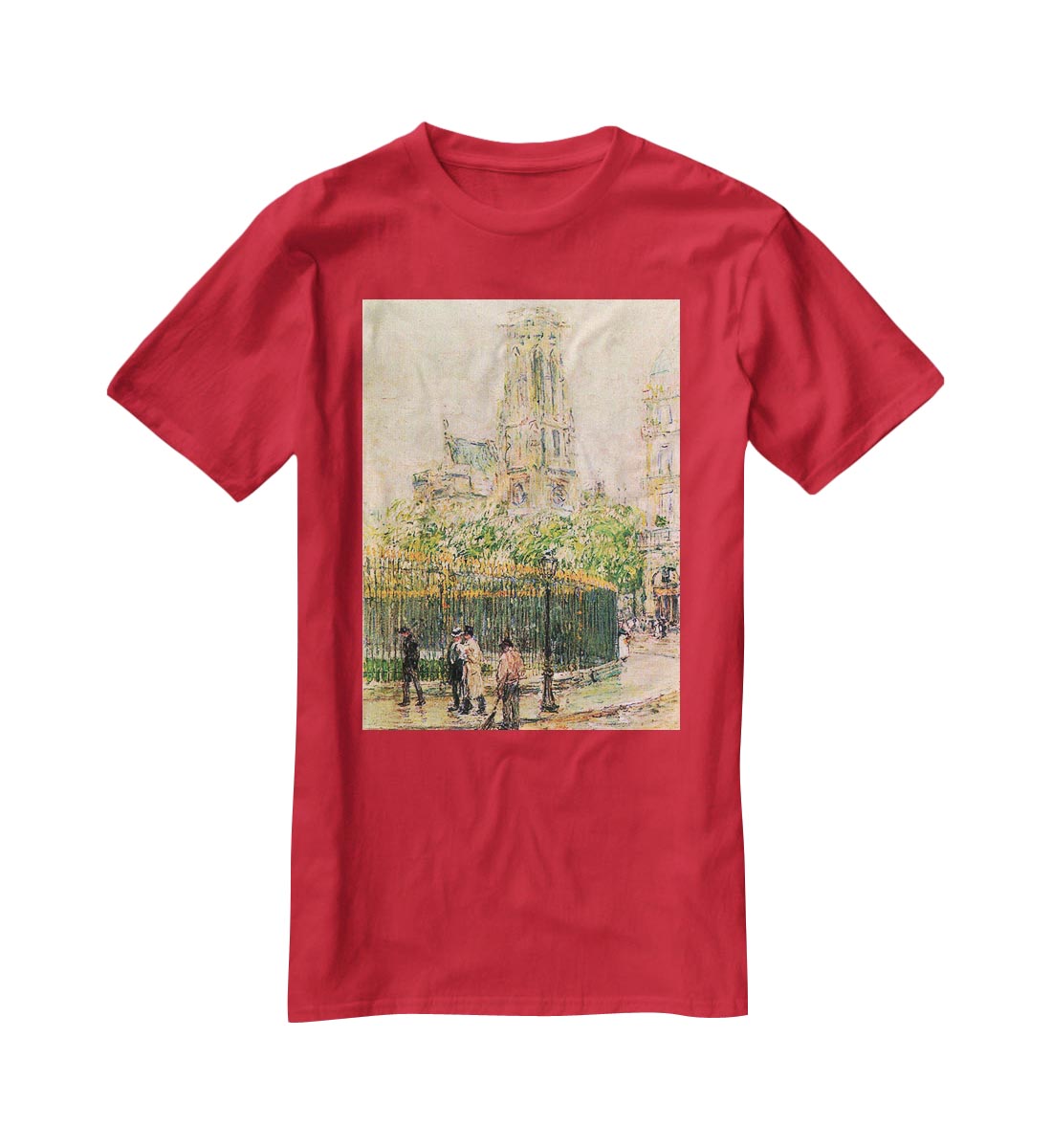 St. Germain l`Auxerrois by Hassam T-Shirt - Canvas Art Rocks - 4