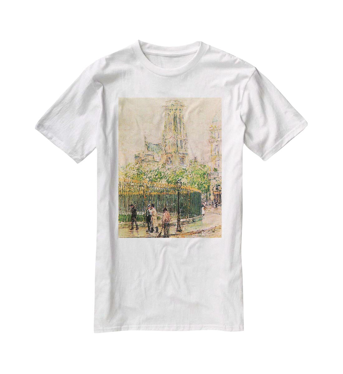 St. Germain l`Auxerrois by Hassam T-Shirt - Canvas Art Rocks - 5