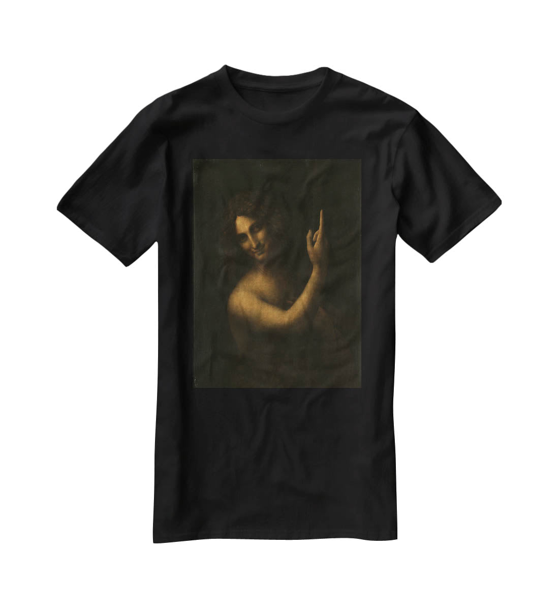 St. John the Baptist by Da Vinci T-Shirt - Canvas Art Rocks - 1