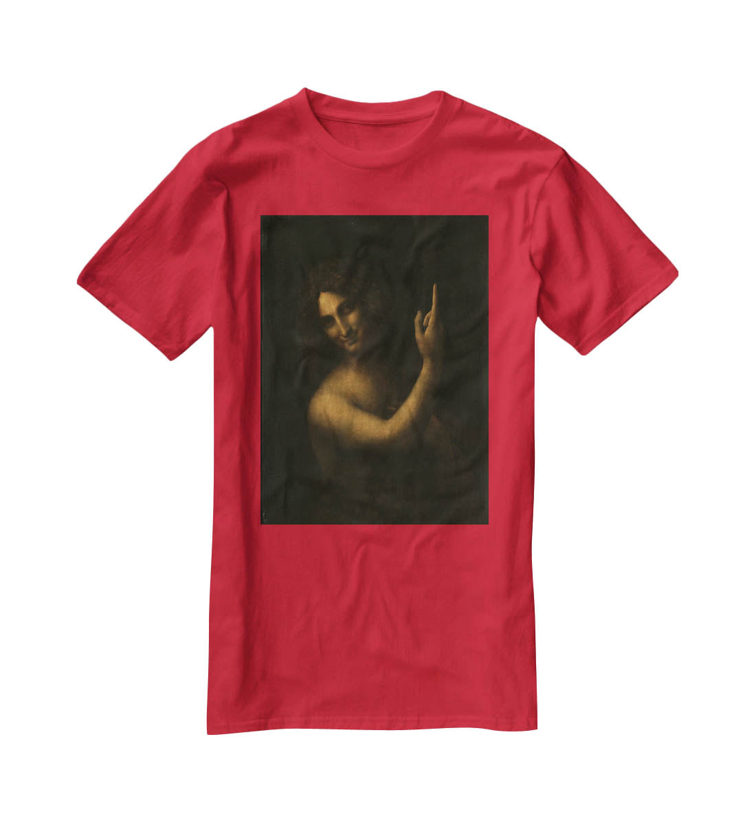 St. John the Baptist by Da Vinci T-Shirt - Canvas Art Rocks - 4