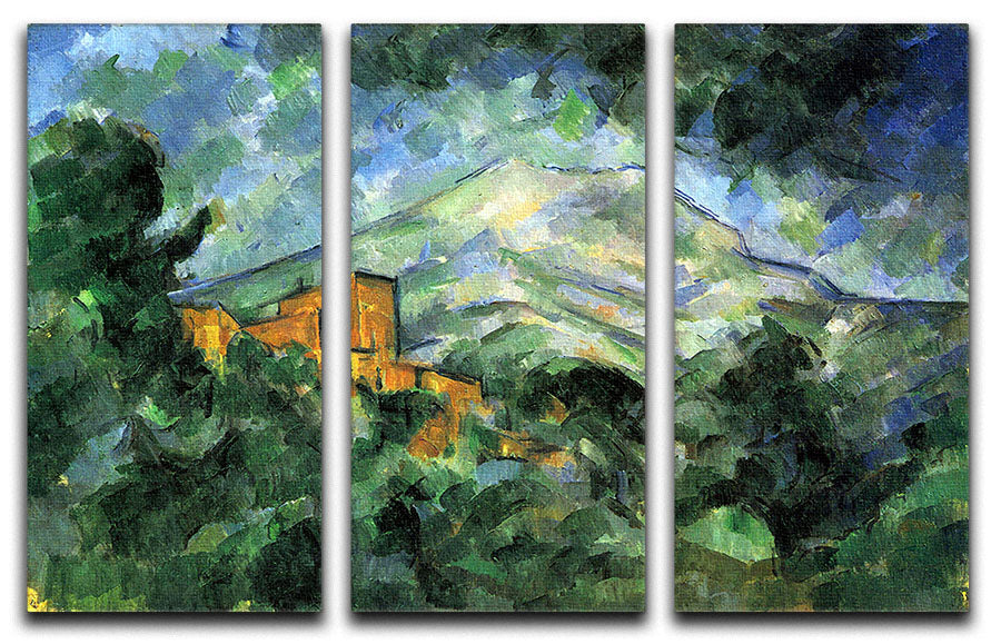 St. Victoire and Chateau Noir by Cezanne 3 Split Panel Canvas Print - Canvas Art Rocks - 1
