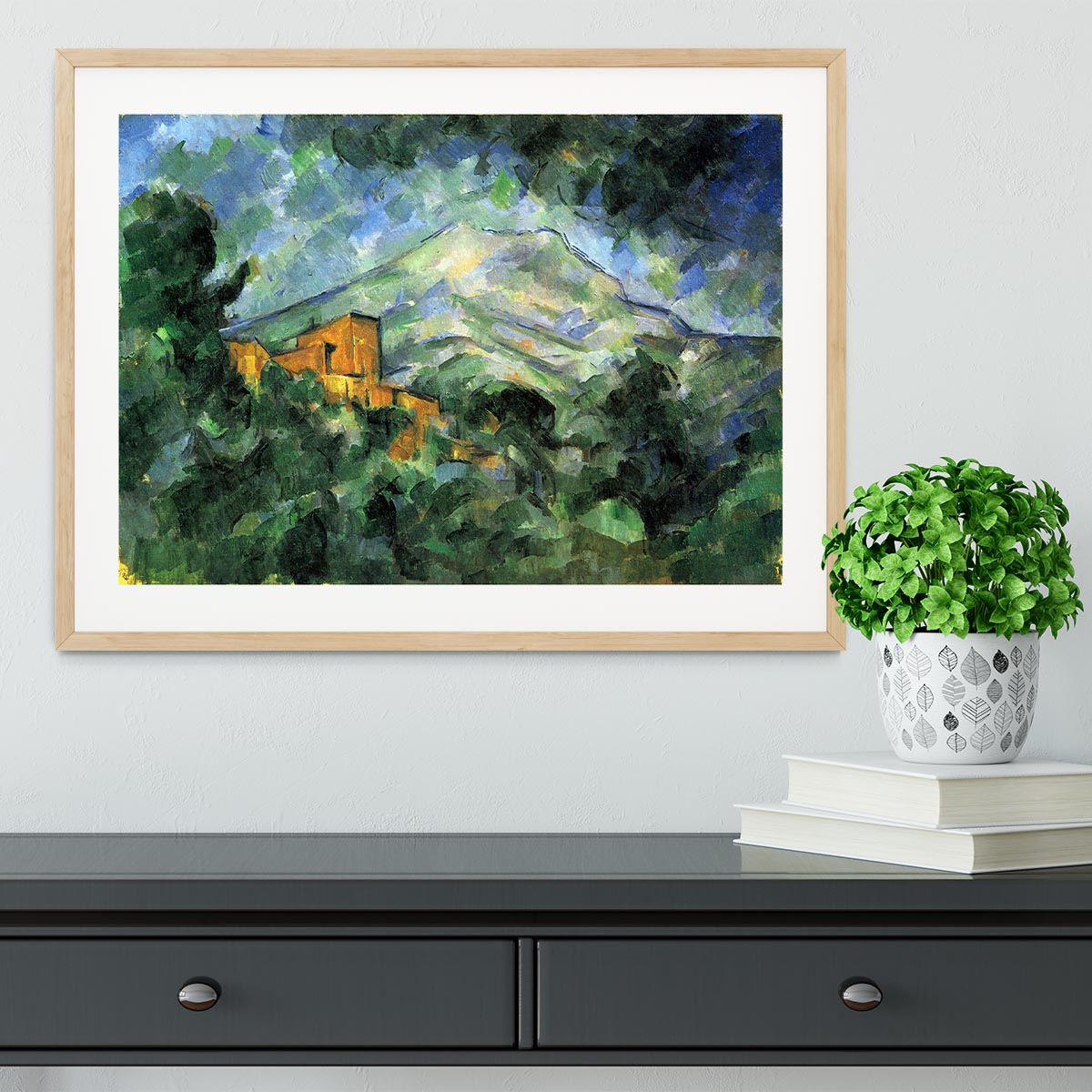 St. Victoire and Chateau Noir by Cezanne Framed Print - Canvas Art Rocks - 3
