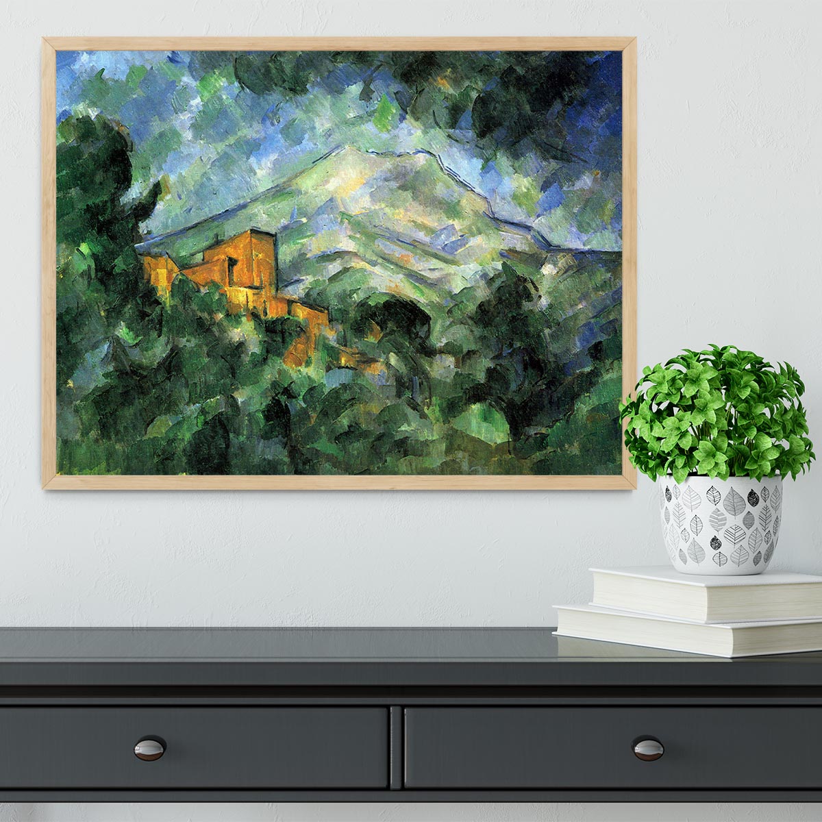 St. Victoire and Chateau Noir by Cezanne Framed Print - Canvas Art Rocks - 4