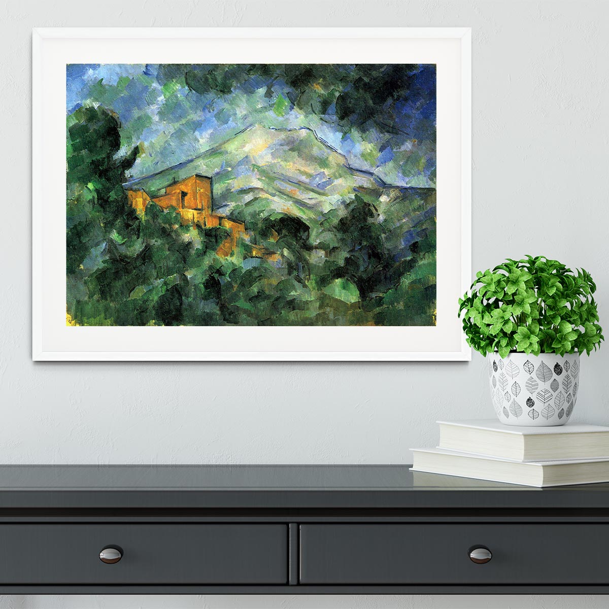 St. Victoire and Chateau Noir by Cezanne Framed Print - Canvas Art Rocks - 5