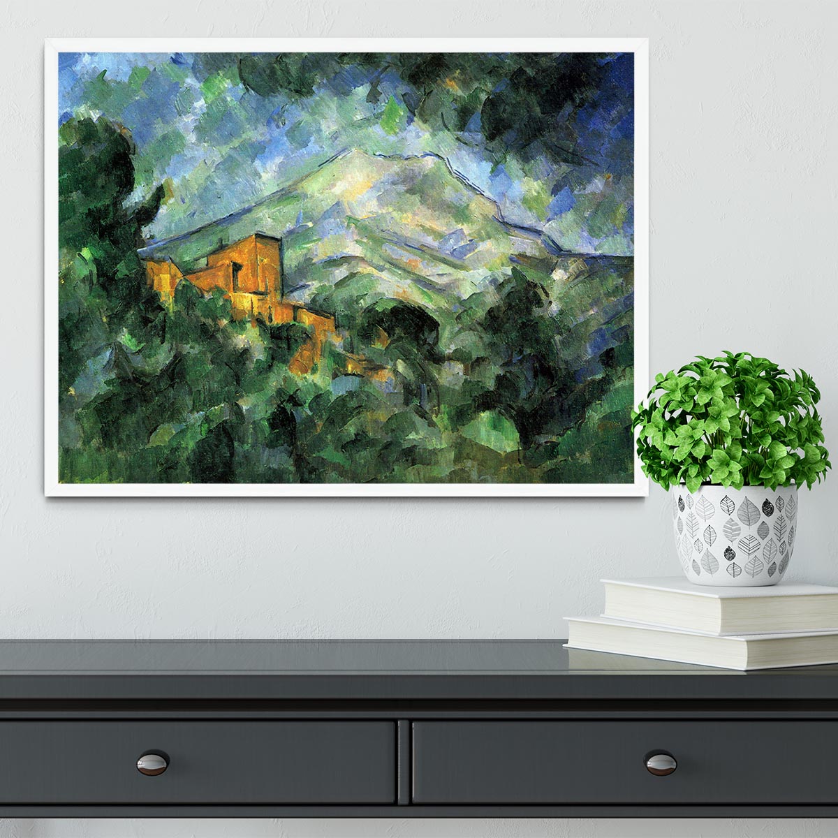 St. Victoire and Chateau Noir by Cezanne Framed Print - Canvas Art Rocks -6