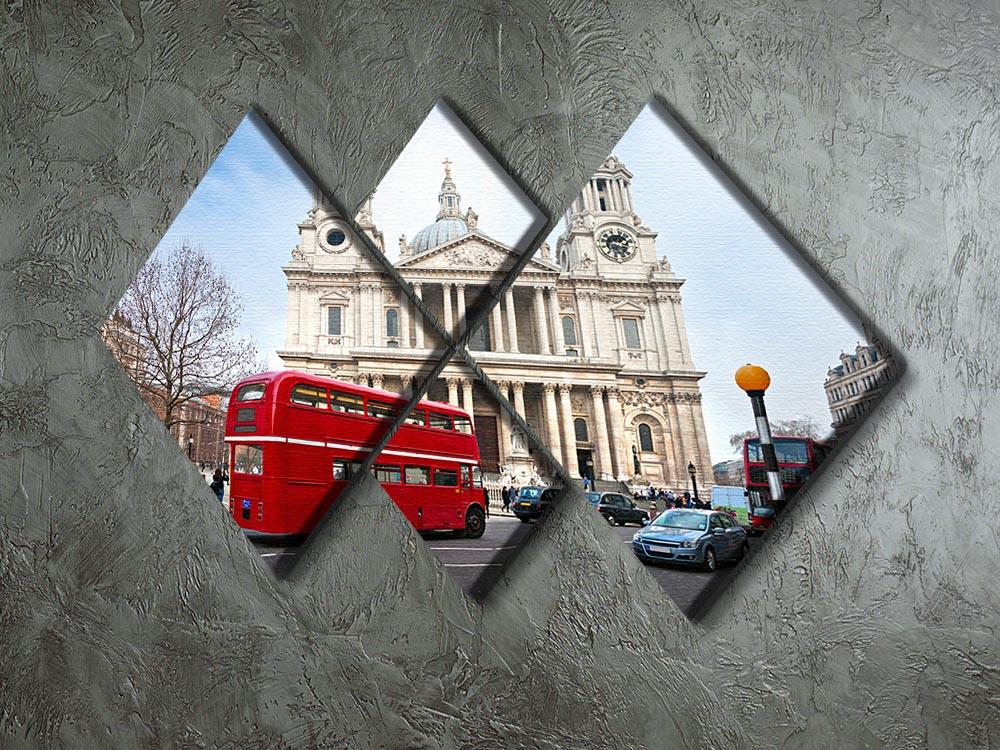 St Paul Cathedral 4 Square Multi Panel Canvas  - Canvas Art Rocks - 2