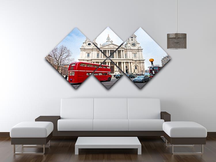 St Paul Cathedral 4 Square Multi Panel Canvas  - Canvas Art Rocks - 3