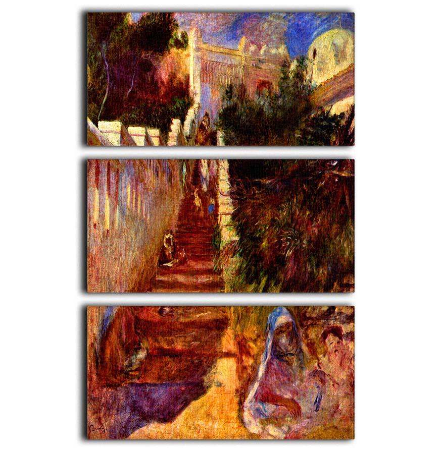 Stairs in Algier by Renoir 3 Split Panel Canvas Print - Canvas Art Rocks - 1