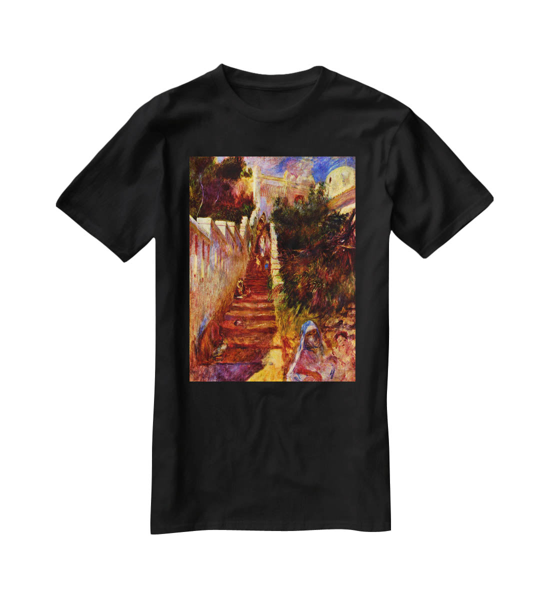 Stairs in Algier by Renoir T-Shirt - Canvas Art Rocks - 1