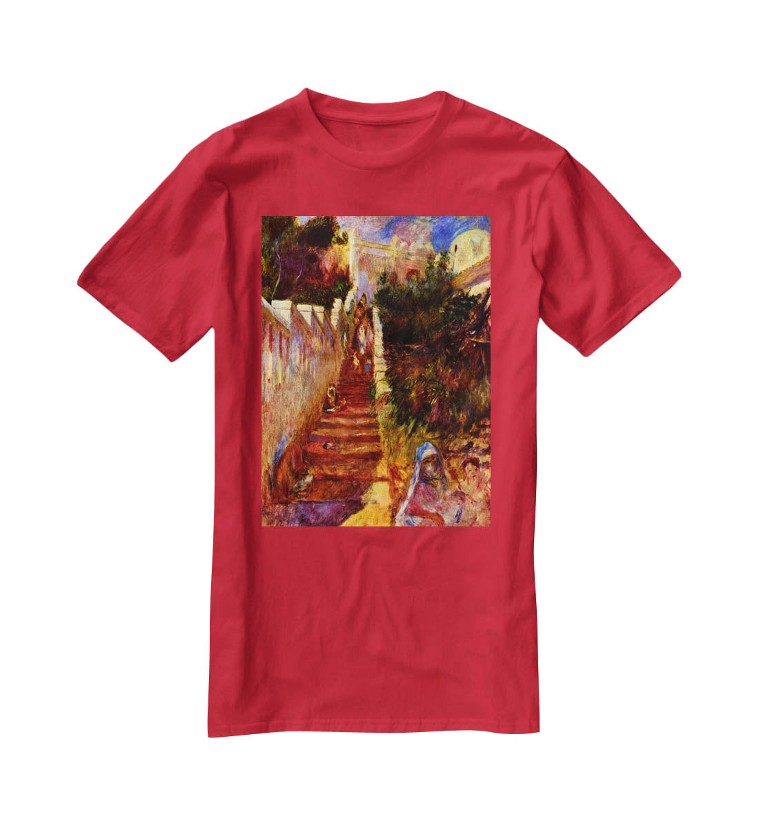 Stairs in Algier by Renoir T-Shirt - Canvas Art Rocks - 4
