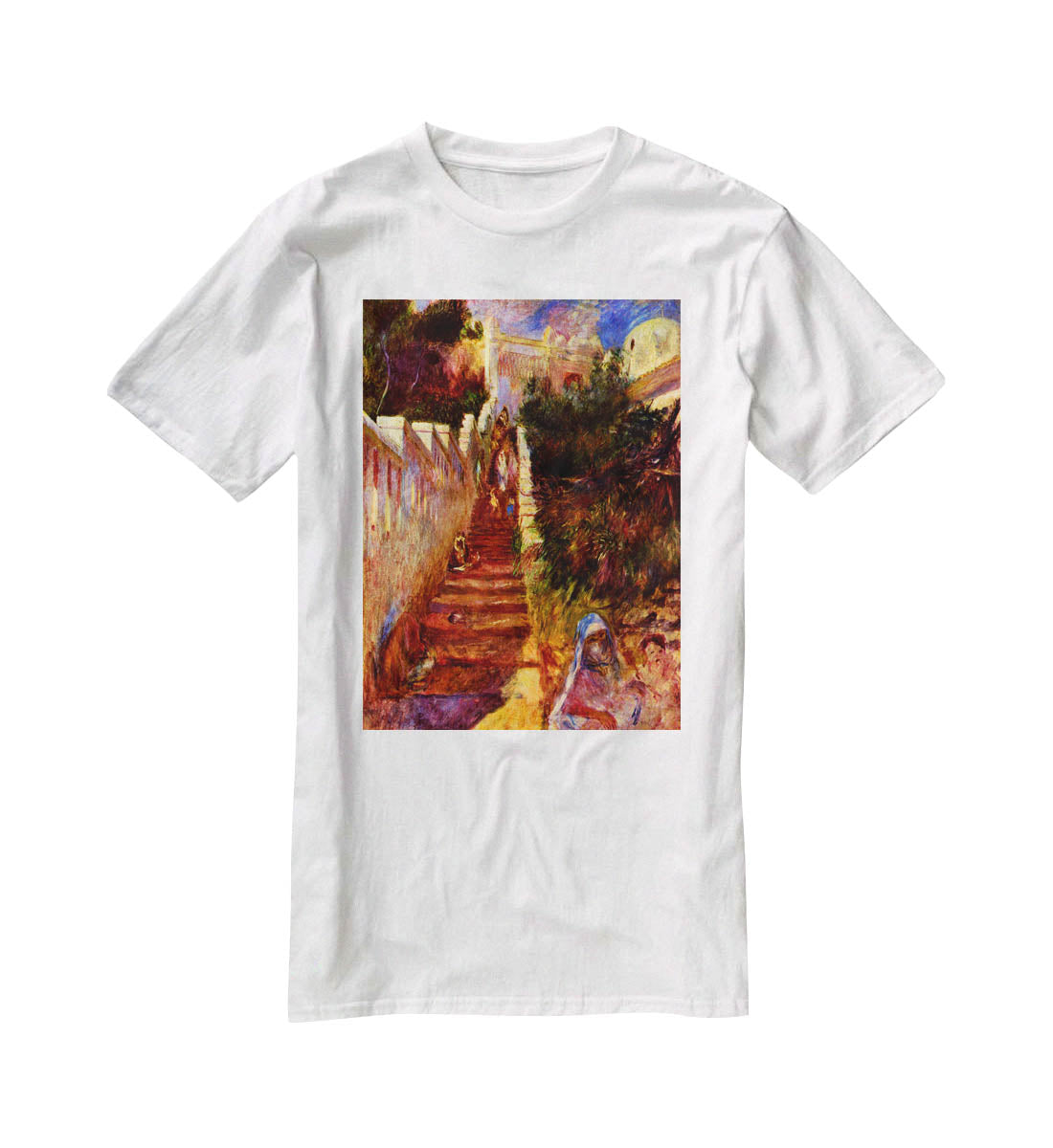 Stairs in Algier by Renoir T-Shirt - Canvas Art Rocks - 5