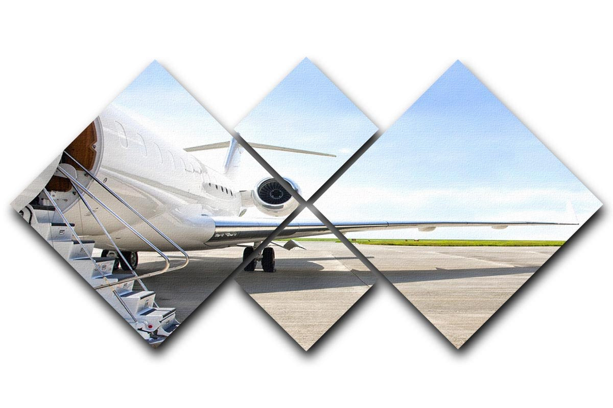 Stairs with Jet Engine 4 Square Multi Panel Canvas  - Canvas Art Rocks - 1